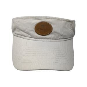 Mirage Golf Sun Visor Cap Beige One Size Adjustable Leather Patch